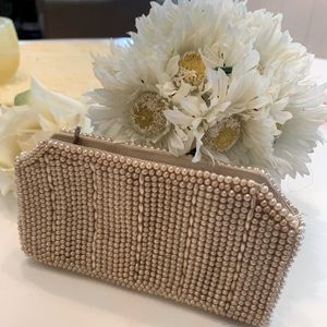 Vintage beaded, pearl clutch purse
